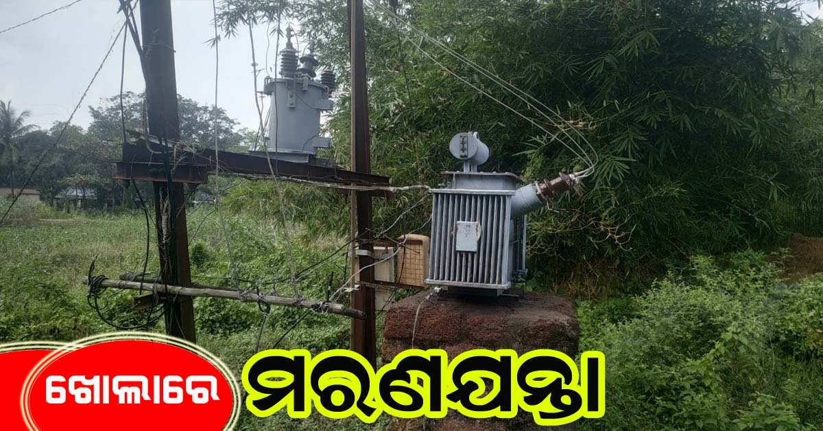 ବିପଦ ଶଙ୍କୁଳ ଅବସ୍ଥାରେ ବିଦ୍ୟୁତ ଟ୍ରାନସଫର୍ମର !!!