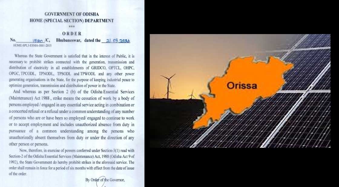 Odisha Invokes ESMA to Ban Power Sector Strikes for Six Months !!!